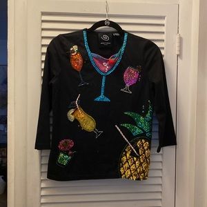 Michael Simon event shirt all types of sequined cocktail great party or cruise